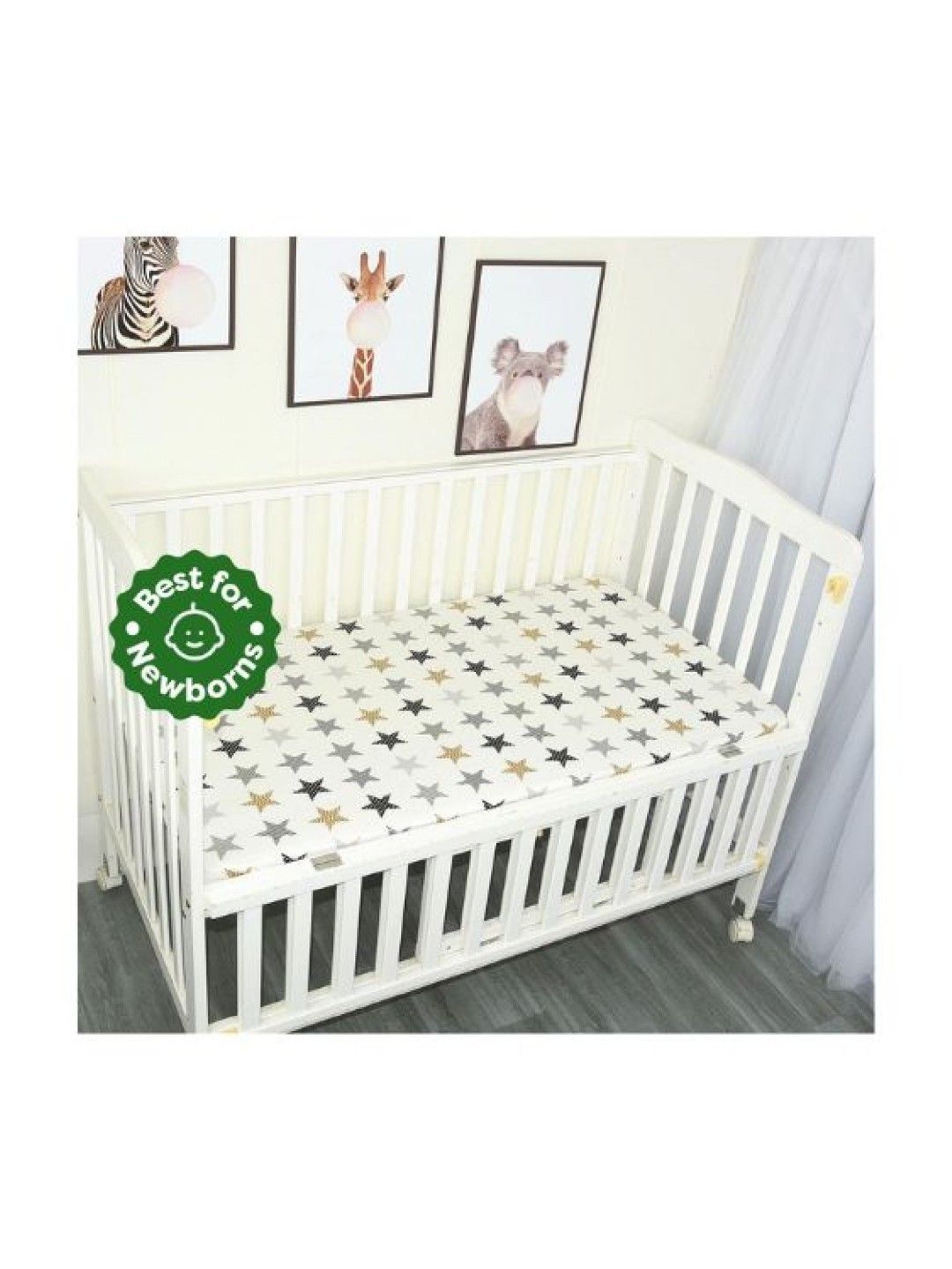 Cottonkind Grey Star Cotton Crib Sheet edamama